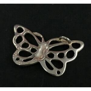 Rare Vintage Version! Tiffany & Co.  Butterfly Charm Pendant Necklace 925 Silver